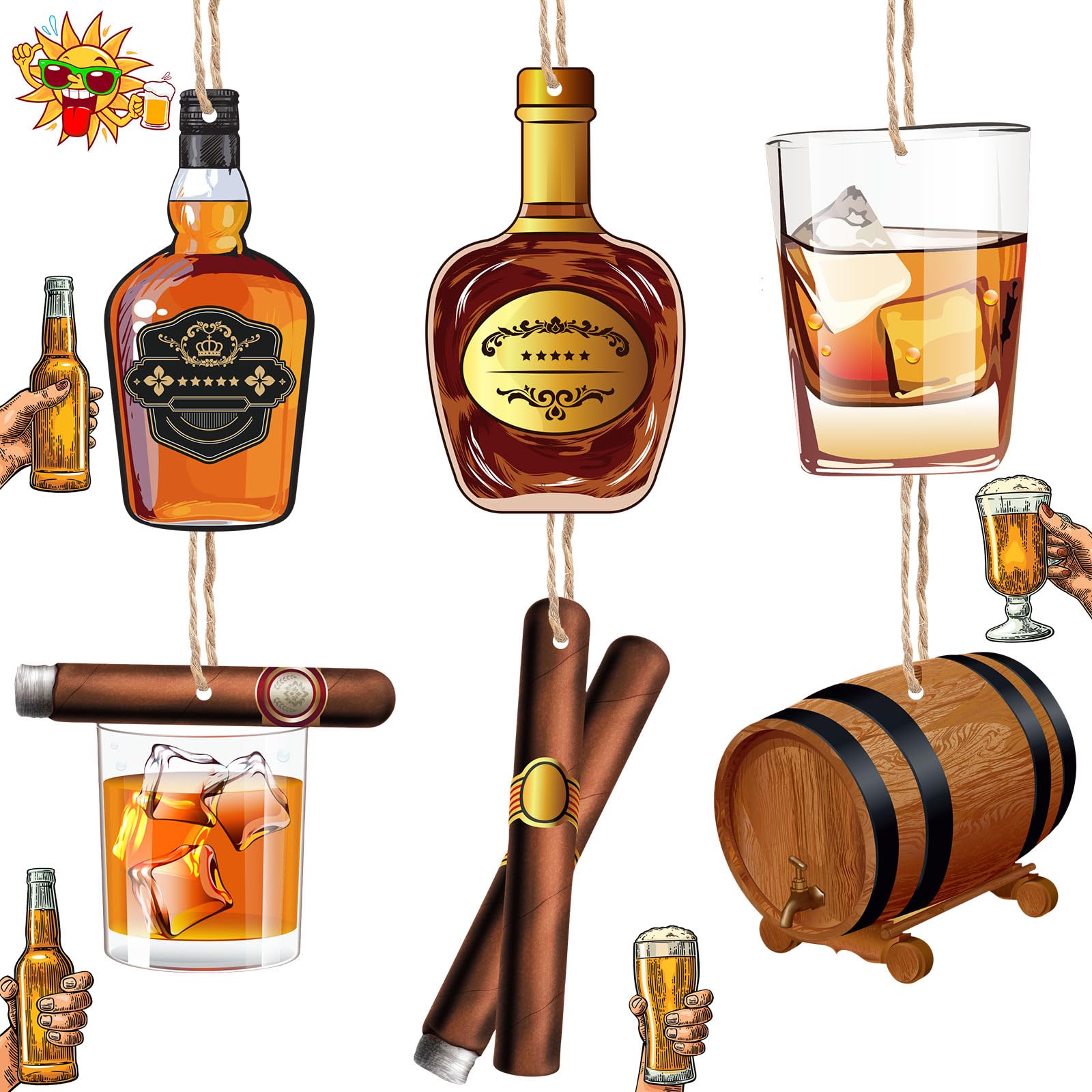 Amazon.co.jp: ウイスキーパーティーオーナメント ウイスキー木製